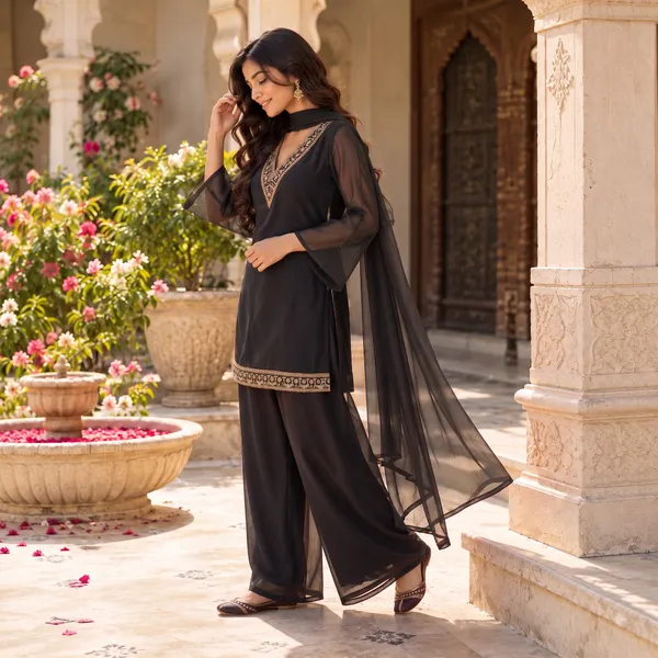 Midnight_Black_Georgette_Sharara_Set