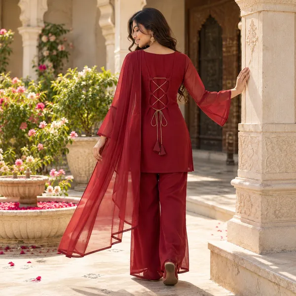 Red_Georgette_Sharara_Set