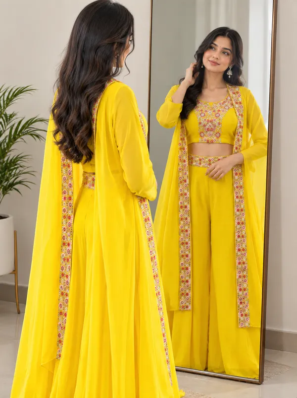 Women's_Yellow_Embroidered_Crop_Top_with_Palazzo_and_Long_Jacket_Set