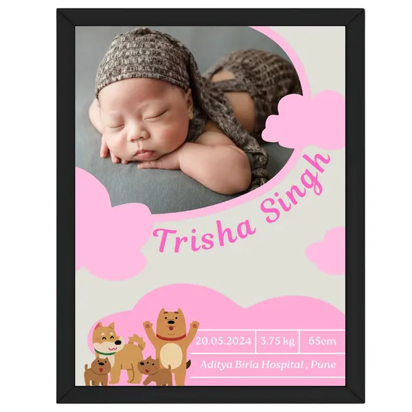 Customized_Black_Baby_Birth_Announcement_Personalized_Photo_Frame