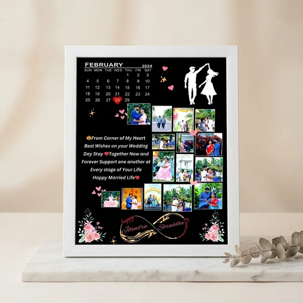 Customized_White_Wedding_Calendar_Rose_Accent_Collage_Photo_Frame