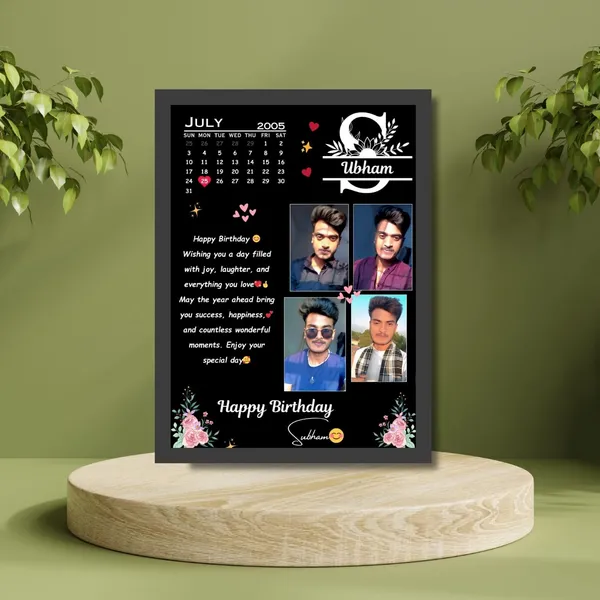 Customized_Black_Birthday_Calendar_Multi-Photo_Collage_Frame