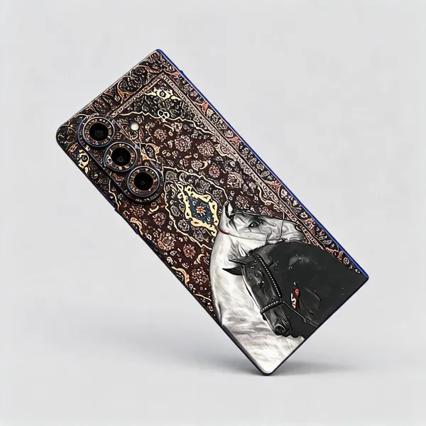 Multicolor_Horse_Non_-_Sticky_Bubble_free_Phone_Skin_For_Smartphone