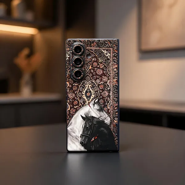 Multicolor_Horse_Non_-_Sticky_Bubble_free_Phone_Skin_For_Smartphone