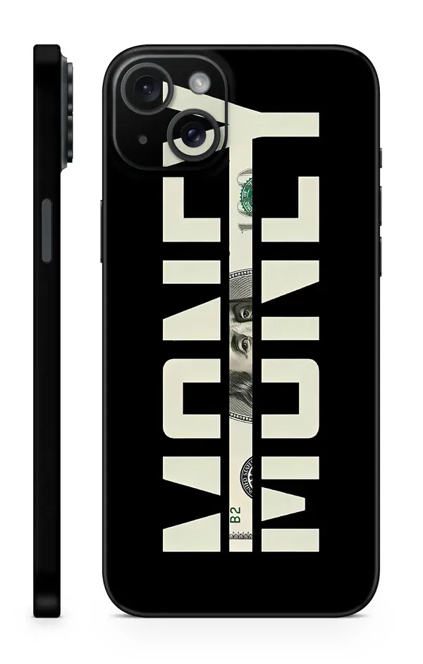 Black_Money_Non_-_Sticky_Bubble_free_Phone_Skin_For_Smartphone