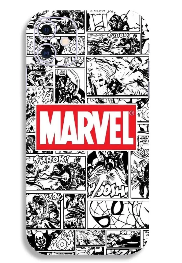 Black_And_Red_Marvel_Non-Sticky_Bubble_Free_Phone_Skin_For_Smartphone