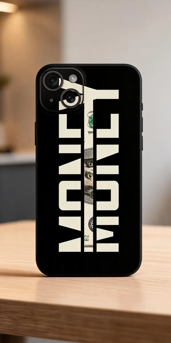 Black_Money_Non_-_Sticky_Bubble_free_Phone_Skin_For_Smartphone