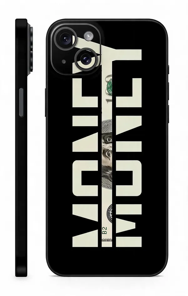 Black_Money_Non_-_Sticky_Bubble_free_Phone_Skin_For_Smartphone