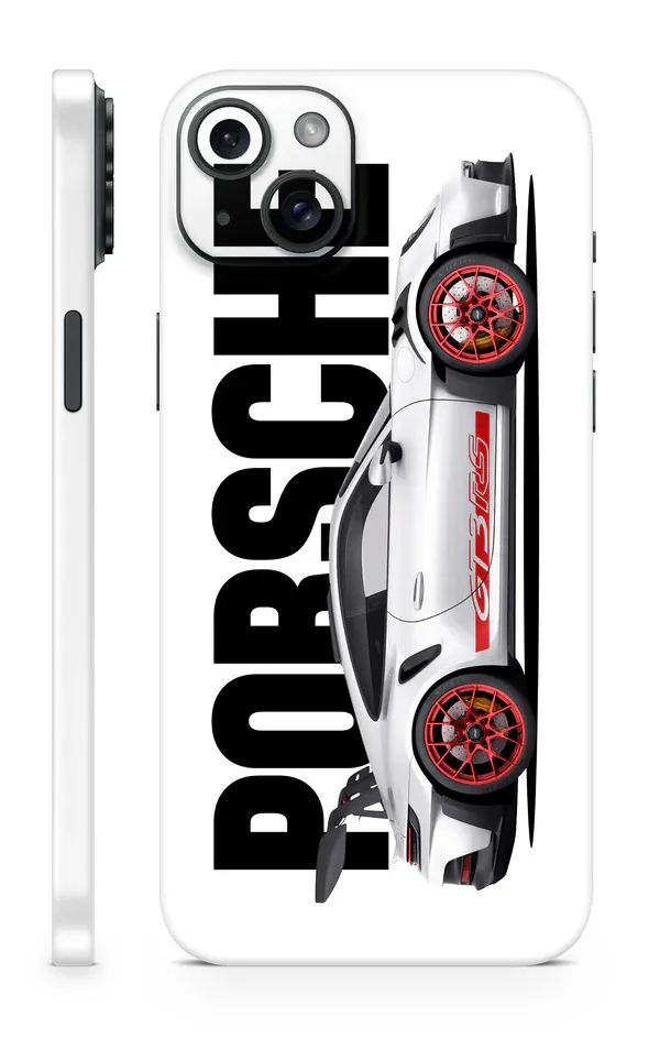 White_Porsche_Non_-_Sticky_Bubble_free_Phone_Skin_For_Smartphone