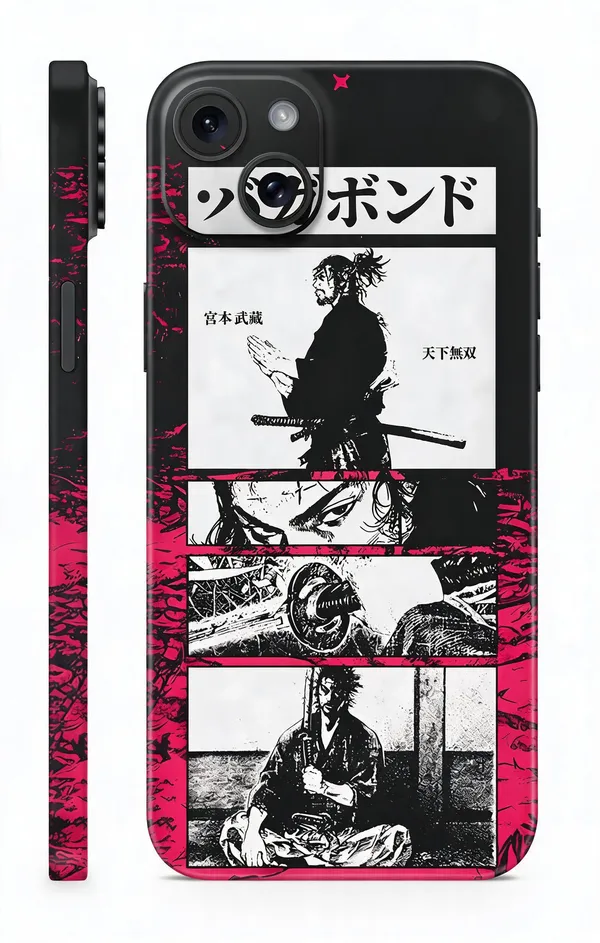 Black_And_Pink_Non_-_Sticky_Bubble_free_Phone_Skin_For_Smartphone