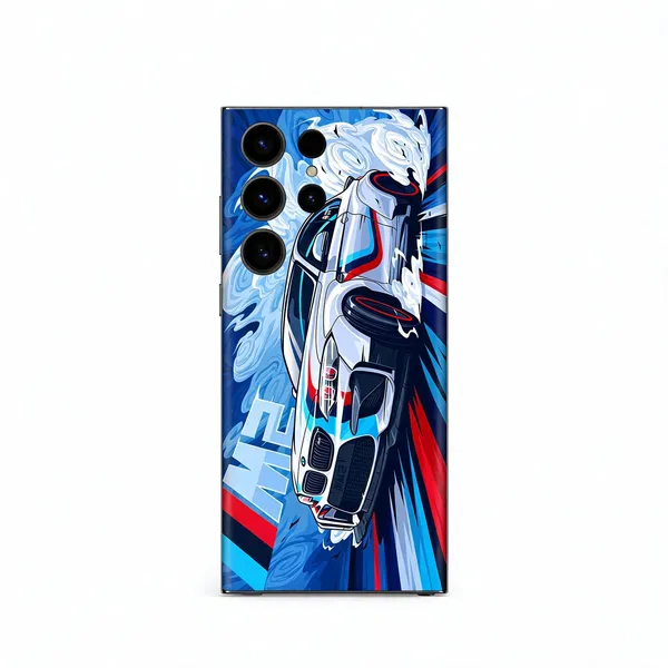 Blue_Car_Non_-_Sticky_Bubble_free_Phone_Skin_For_Smartphone