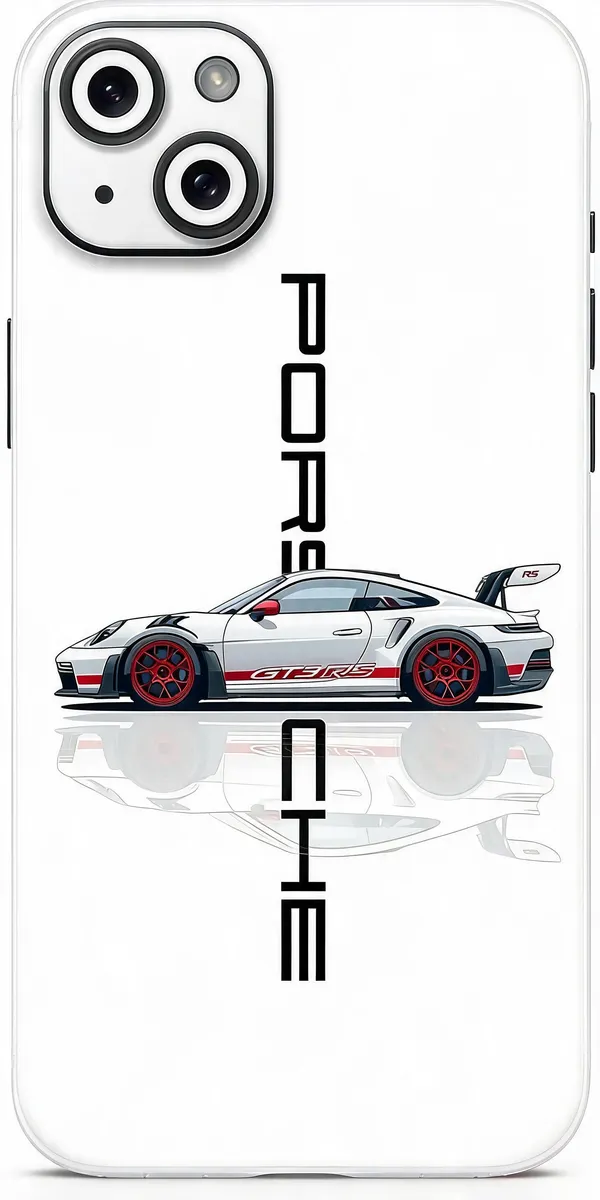 White_Porsche_Non_-_Sticky_Bubble_free_Phone_Skin_For_Smartphone