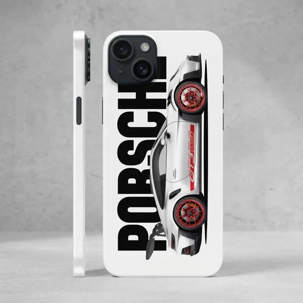 White_Porsche_Non_-_Sticky_Bubble_free_Phone_Skin_For_Smartphone