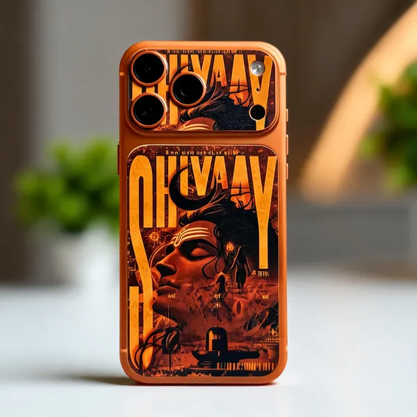 Orange_Shiva_Non_-_Sticky_Bubble_free_Phone_Skin_For_Smartphone