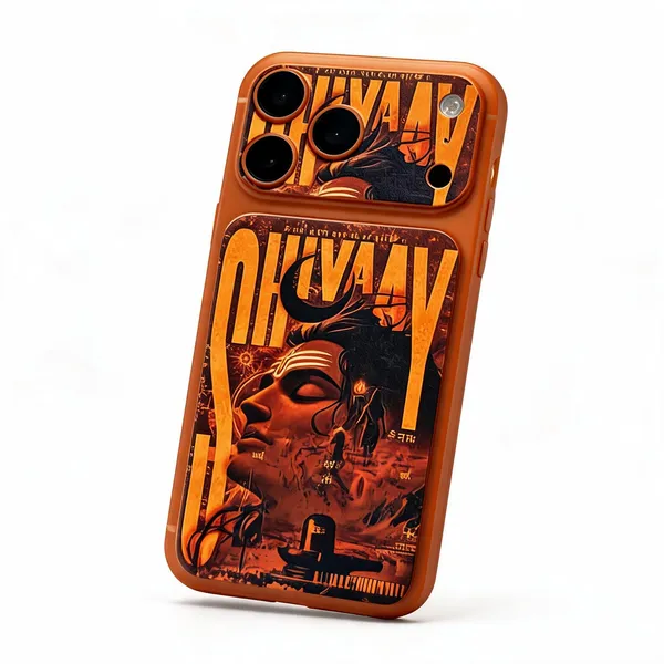 Orange_Shiva_Non_-_Sticky_Bubble_free_Phone_Skin_For_Smartphone