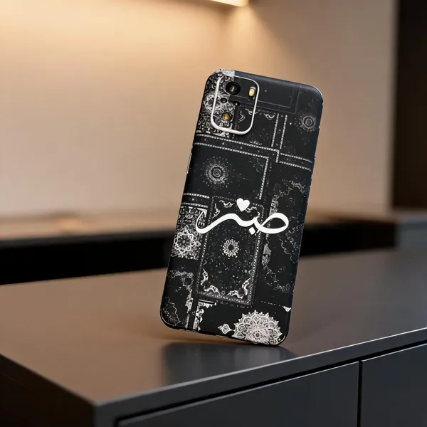 Black_Non_-_Sticky_Bubble_free_Phone_Skin_For_Smartphone