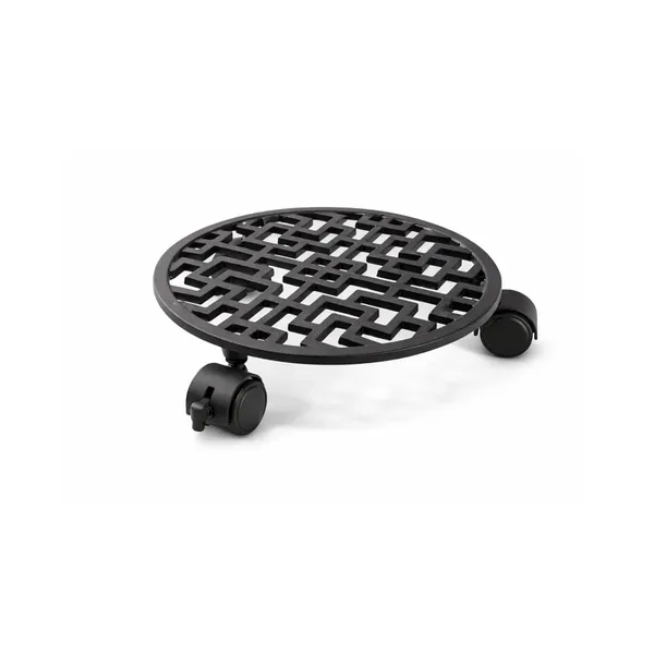 Decorative_Round_Metal_Plant_Caddy_with_Lockable_Wheels