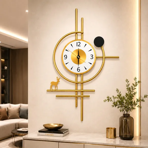 Deer_Orbit_Gold_Wall_Clock