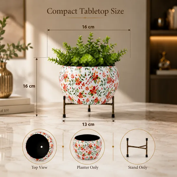 Floral_Printed_Round_Planter_Pot_with_Metal_Stand