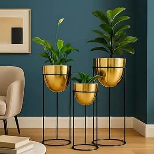 Modern_Gold_&_Black_Metal_Planter_Stand_Set_of_3_|_Luxury_Indoor_Plant_Holders