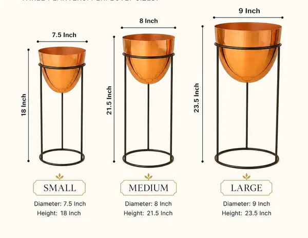 Premium_Copper_Metal_Planter_Stand_Set_of_3_with_Black_Frame_|_Modern_Indoor_Plant_Holders