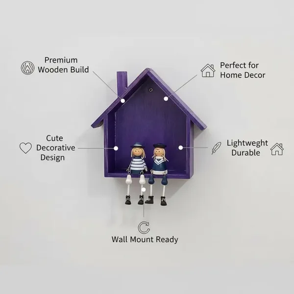 Wooden_House_Shaped_Wall_Shelf_With_Figurines