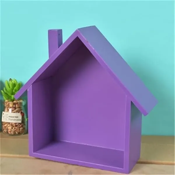 Wooden_House_Shaped_Wall_Shelf_With_Figurines