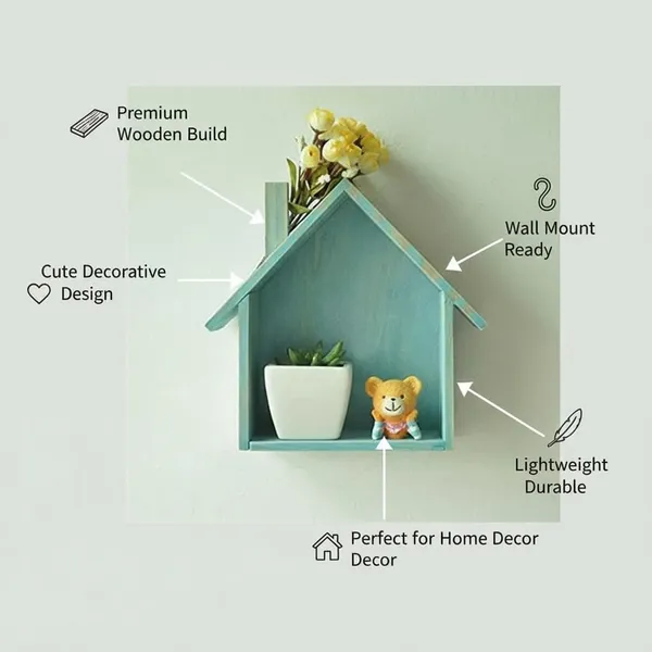 Wooden_House_Shaped_Wall_Shelf_With_Figurines