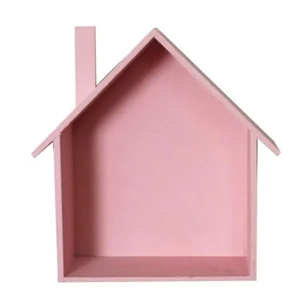 Wooden_House_Shaped_Wall_Shelf_With_Figurines