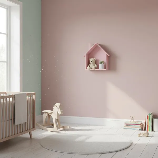 Wooden_House_Shaped_Wall_Shelf_With_Figurines
