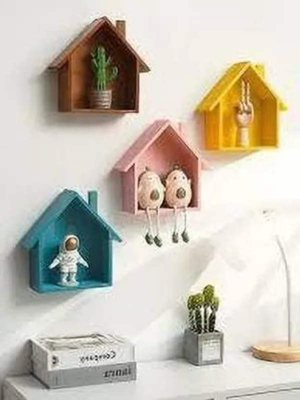 Wooden_House_Shaped_Wall_Shelf_Pack_Of_4
