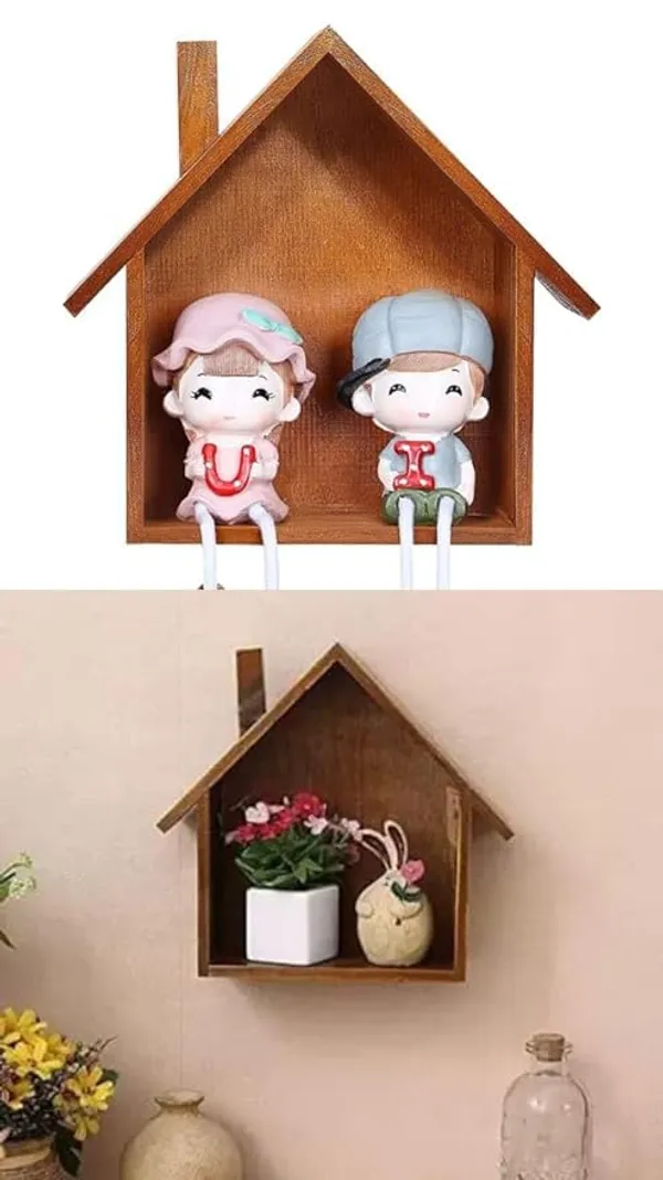 Wooden_Hut_Shape_Wall_Shelf_Pack_Of_2