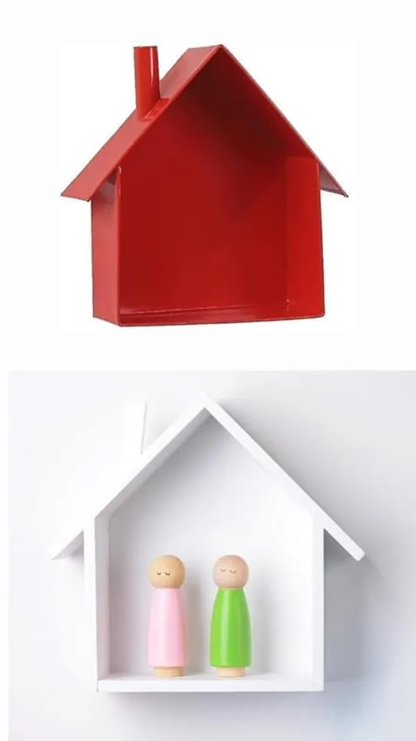 Wooden_Hut_Shaped_Wall_Shelf_Pack_Of_2