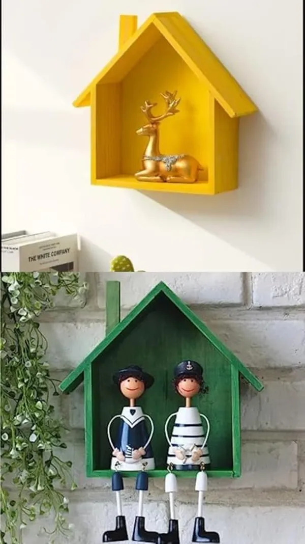 Wooden_Hut_Shape_Wall_Shelf_Pack_Of_2