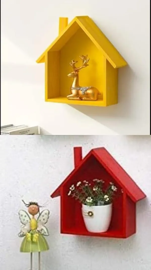 Wooden_Hut_Shape_Wall_Shelf_Pack_Of_2