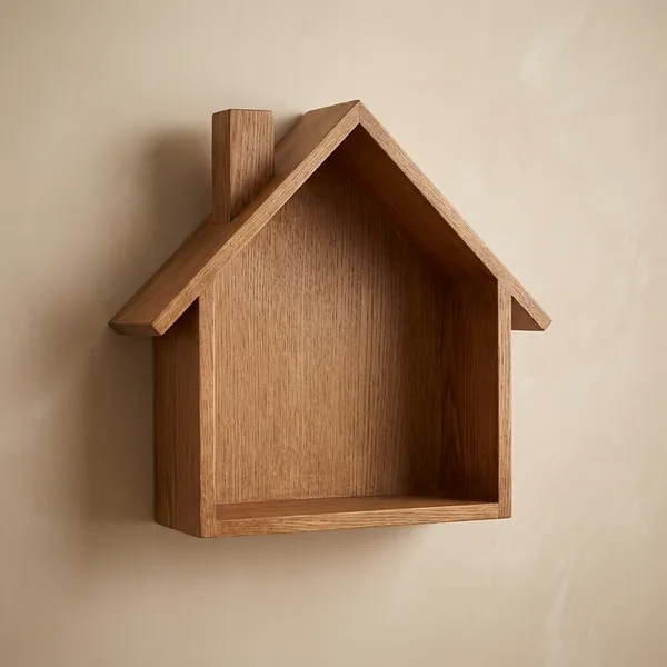 House_Shaped_Wooden_Wall_Shelf_Pack_Of_4