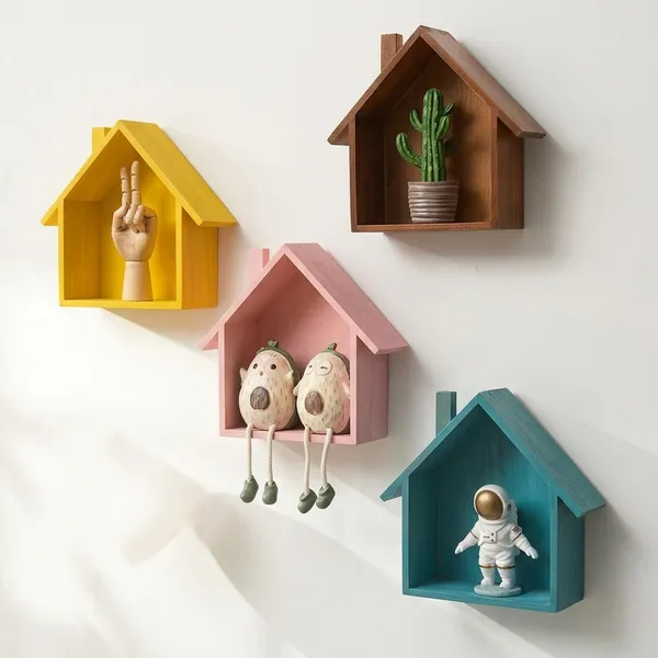 Wooden_House_Shaped_Wall_Shelf_Pack_Of_4