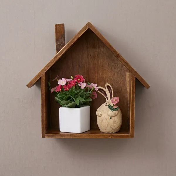Wooden_Hut_Shape_Wall_Shelf_Pack_Of_2
