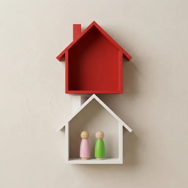 Wooden_Hut_Shaped_Wall_Shelf_Pack_Of_2