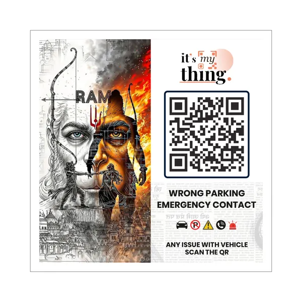 Hanuman_QR_Sticker_for_car_|_Scan_to_Contact