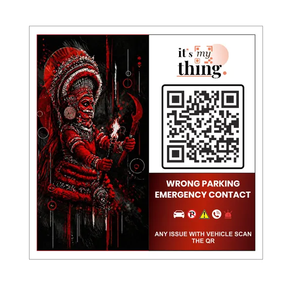 Durga_Maa_QR_Sticker_for_car_|_Scan_to_Contact