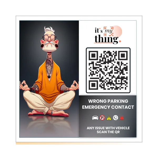 Yoga_Man_QR_Stcker_For_Car_|_Scan_To_Contact