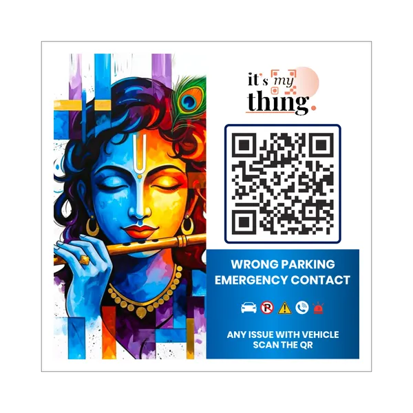Krishna_QR_Sticker_for_car_|_Scan_to_Contact