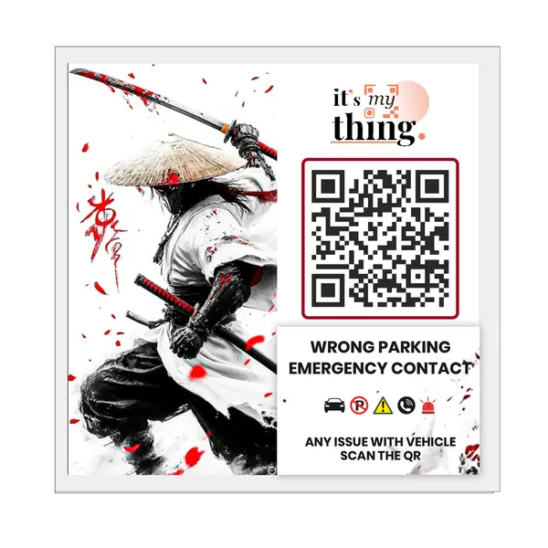 Samurai_QR_Car_Sticker_|_Scan_To_Contact