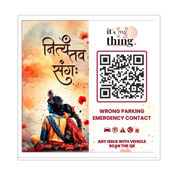 Radhe_QR_Sticker_for_car_|_Scan_to_Contact