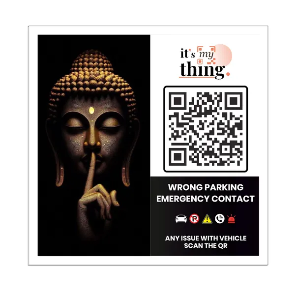 Buddha_ji_QR_Sticker_for_car_|_Scan_to_Contact