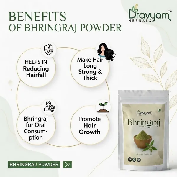 180_Gm_Each_Bhringraj_Leaves_Powder_For_Hair_Growth_Hair_Fall_Control_Pack_Of_2