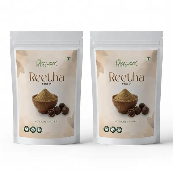 180_Gm_Each_Reetha_(Soapnut)_Powder_For_Hair_Growth_Face_And_Skin_Care_Pack_Of_2