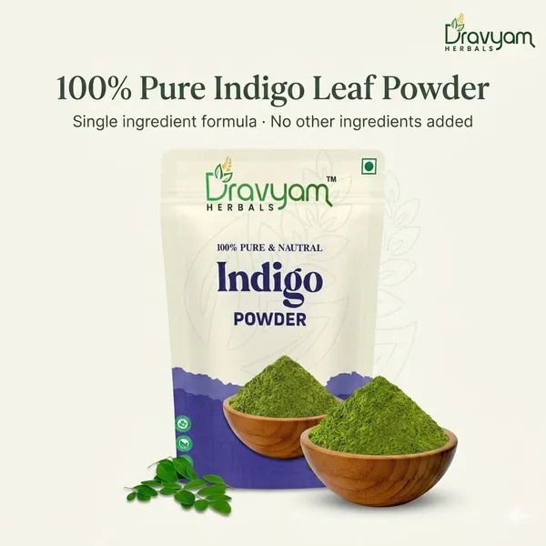 85_Gm_Each_Pure_Indigo_Leaf_Powder_For__Natural_Chemical_Free_Hair_Color_Pack_of_2