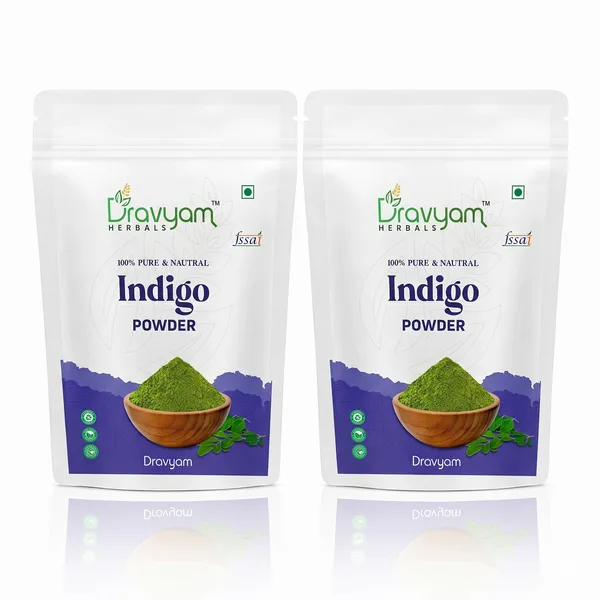 180_Gm_Each_Indigo_Leaf_Powder_Pure_Natural_Chemical_Free_Use_With_Henna_Tones_Hair_Colour_For_Men_And_Women_(Pack_Of_2)
